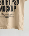 T-Shirt with Wooden Hanger Hanging on a Tree Branch Mockup
