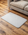 Rectangular Floor Mat with Sofa Mockup