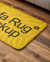 Rectangular Floor Mat with Sofa Mockup