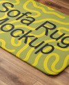 Rectangular Floor Mat with Sofa Mockup