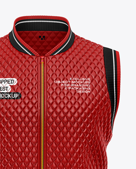 Glossy Quilted Vest Mockup