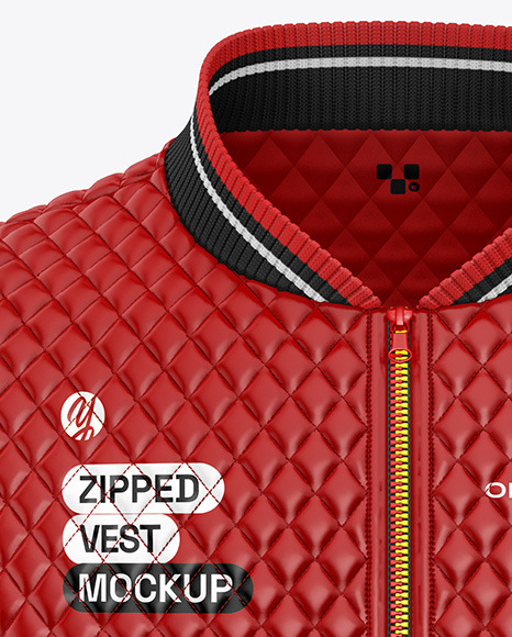 Glossy Quilted Vest Mockup