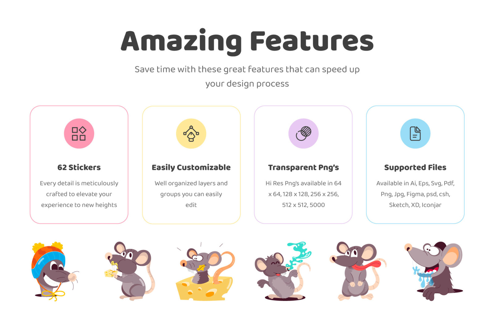 Rat Cartoon Sticker Pack Rat Cartoon Sticker Pack