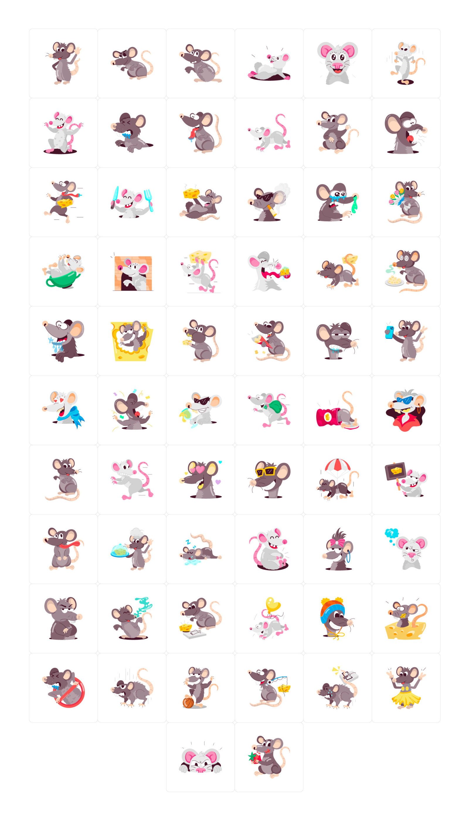 Rat Cartoon Sticker Pack Rat Cartoon Sticker Pack