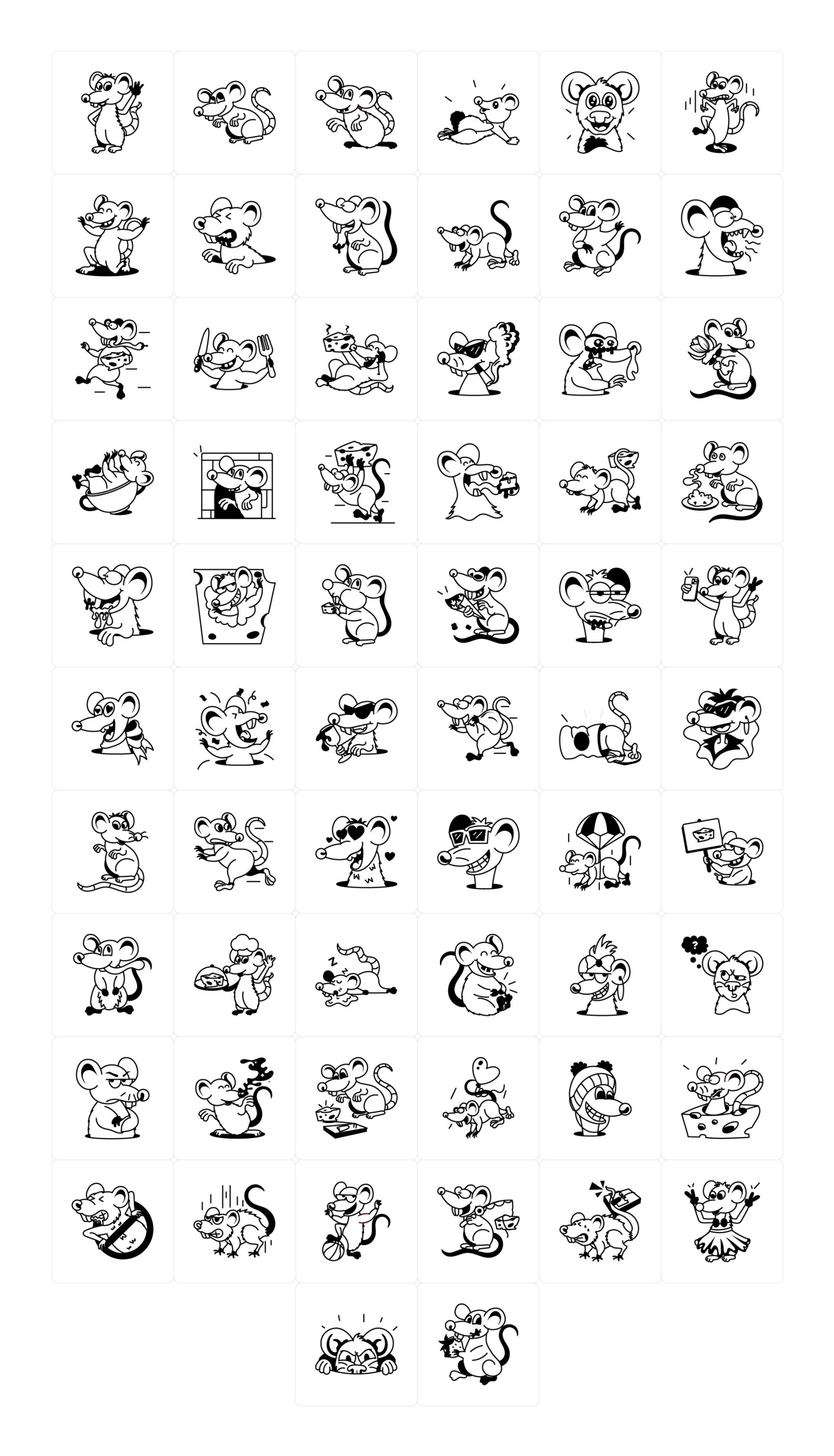 Rat Cartoon Sticker Pack Rat Cartoon Sticker Pack