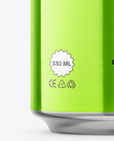 330ml Metallic Drink Can Mockup
