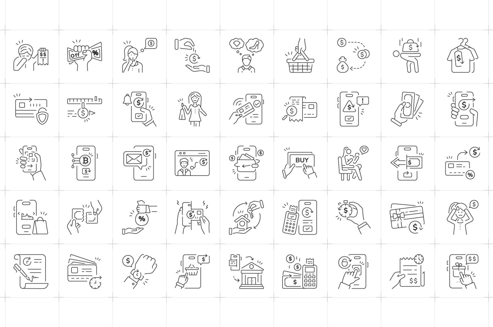 Buy Now Pay Later Icon Set Buy Now Pay Later Icon Set