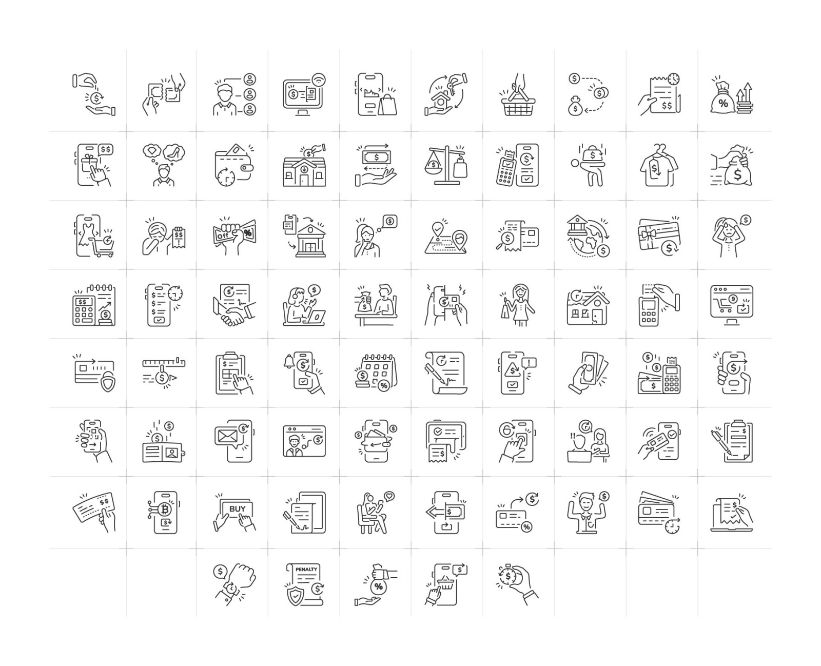 Buy Now Pay Later Icon Set Buy Now Pay Later Icon Set