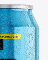330ml Metallic Aluminium Can with Condensation Mockup