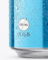 330ml Metallic Aluminium Can with Condensation Mockup