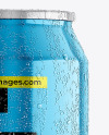 330ml Metallic Aluminium Can with Condensation Mockup
