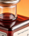 Ruby Oil Tincture Square Bottle with Berries and Flowers Mockup