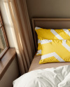 Double Bed with Cotton Bedding Set Mockup
