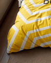 Double Bed with Cotton Bedding Set Mockup