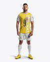 A Bearded Man Wearing a Full Soccer Kit Mockup