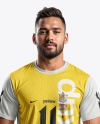 A Bearded Man Wearing a Full Soccer Kit Mockup