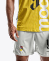 A Bearded Man Wearing a Full Soccer Kit Mockup
