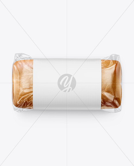 Clear Plastic Packaging with Bread Mockup