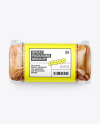 Clear Plastic Packaging with Bread Mockup