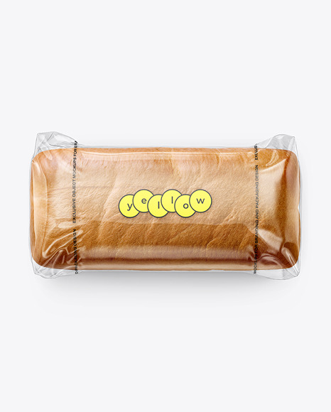 Clear Plastic Packaging with Bread Mockup