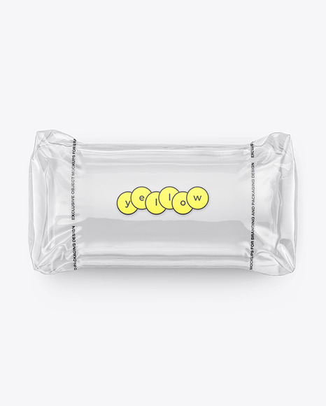 Clear Plastic Packaging with Bread Mockup