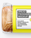 Clear Plastic Packaging with Bread Mockup