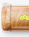 Clear Plastic Packaging with Bread Mockup