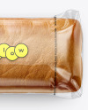 Clear Plastic Packaging with Bread Mockup