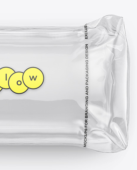 Clear Plastic Packaging with Bread Mockup
