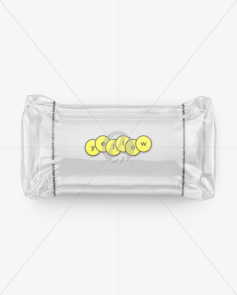 Clear Plastic Packaging with Bread Mockup