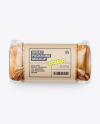 Clear Plastic Packaging with Bread Mockup