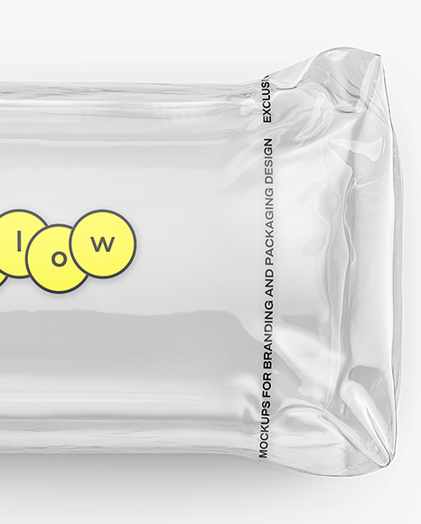 Clear Plastic Packaging with Bread Mockup