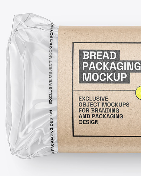 Clear Plastic Packaging with Bread Mockup