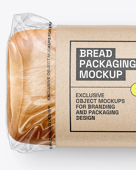 Clear Plastic Packaging with Bread Mockup