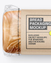 Clear Plastic Packaging with Bread Mockup