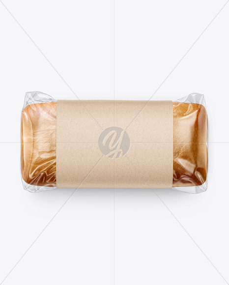 Clear Plastic Packaging with Bread Mockup