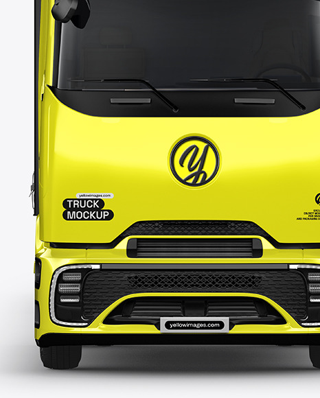 Semi Trailer Truck Mockup - Front View
