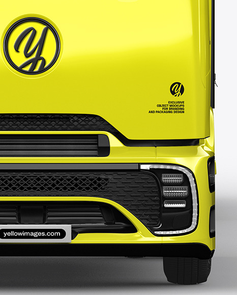 Semi Trailer Truck Mockup - Front View