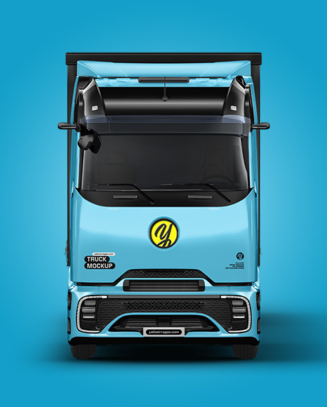 Semi Trailer Truck Mockup - Front View