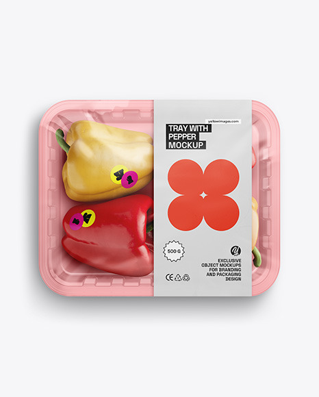 Tray With Peppers Mockup