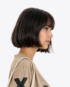 Young Woman with Tote Bag Wearing a T-Shirt and Jeans Mockup
