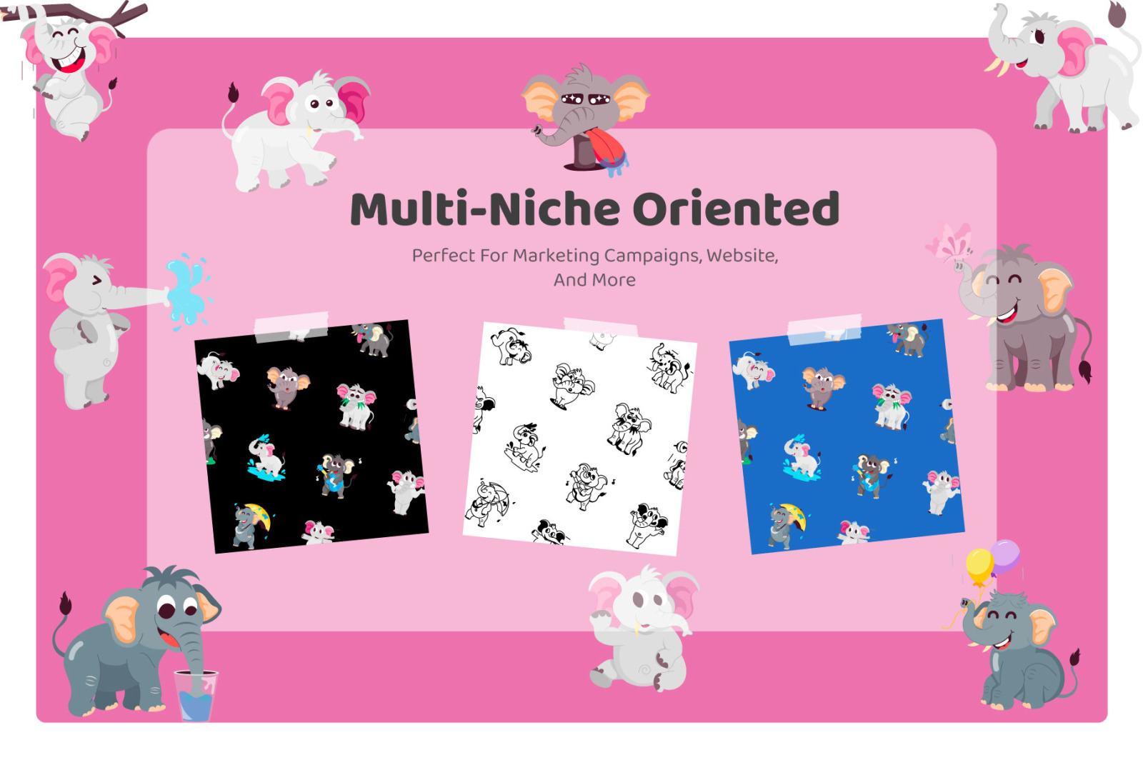 Elephant Cartoon Stickers Elephant Cartoon Stickers