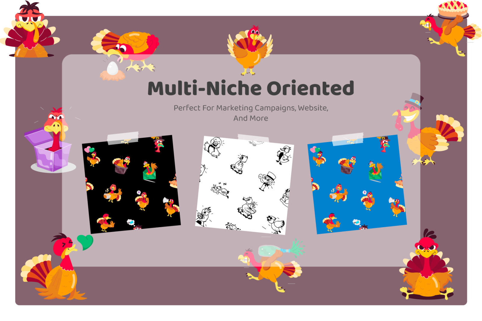 Turkey Cartoon Stickers Set Turkey Cartoon Stickers Set