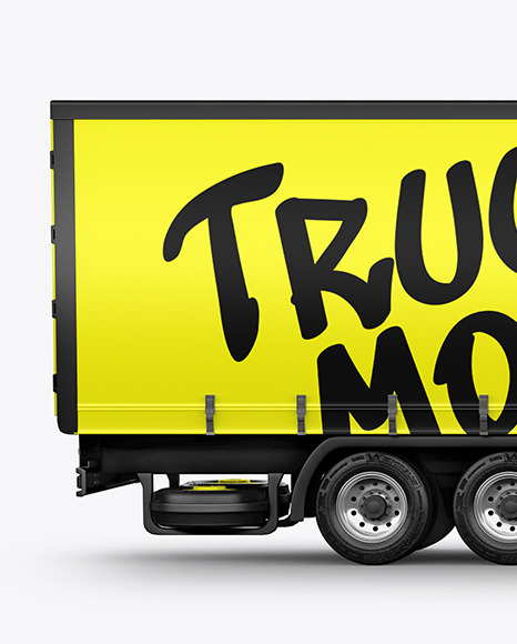Semi Trailer Truck Mockup - Side View