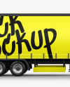 Semi Trailer Truck Mockup - Side View