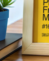 Wooden Photo Frame on a Table Mockup