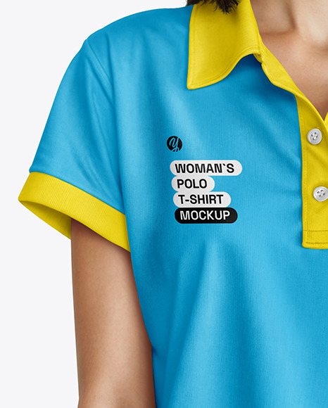 Woman Wearing a Polo Shirt and Wide Jeans Mockup