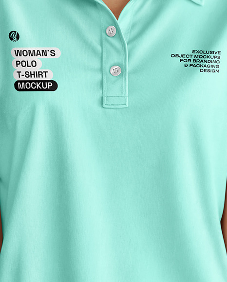 Woman Wearing a Polo Shirt and Wide Jeans Mockup