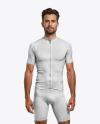 A Man Wearing a Cycling Jersey and Bib Shorts Mockup