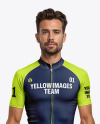 A Man Wearing a Cycling Jersey and Bib Shorts Mockup